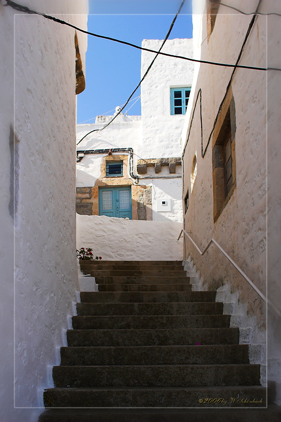 Enge Gassen in Chora auf Patmos